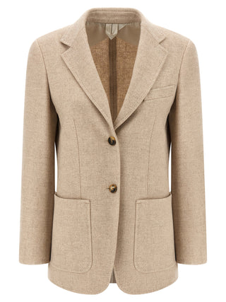 Max Mara Beige Alpaca Leather Blazer