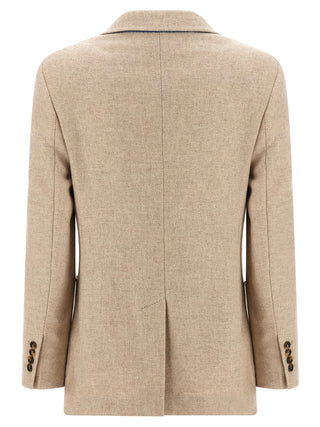 Max Mara Beige Alpaca Leather Blazer