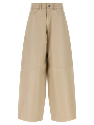 Haikure Beige Leather Pants