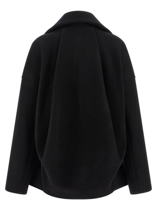 Rick Owens Black Virgin Wool Coat
