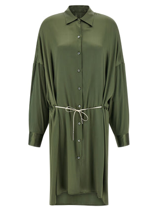 Dries Van Noten Bicolor Silk Midi Dress