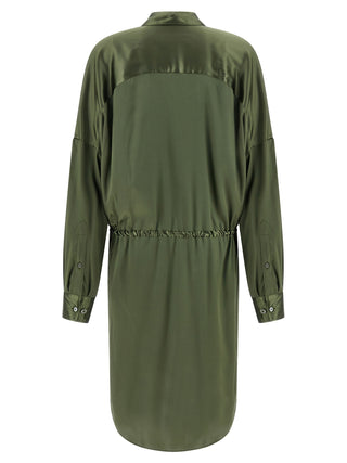 Dries Van Noten Bicolor Silk Midi Dress