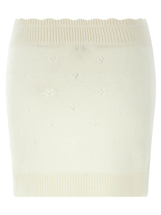Chloé White Wool Long Skirt