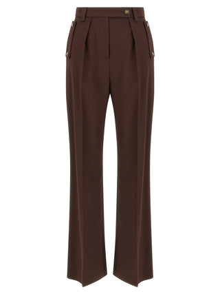 Elisabetta Franchi Brown Polyester Casual Pants