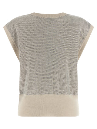 Haikure Beige Virgin Wool Sleeveless Jacket