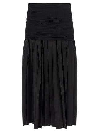 MM6 Maison Margiela Black Polyester Midi Skirt
