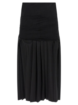 MM6 Maison Margiela Black Polyester Midi Skirt