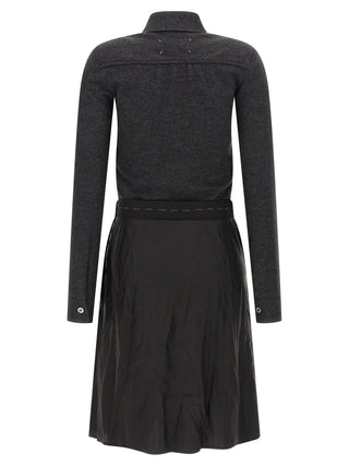 Maison Margiela Gray Virgin Wool Midi Dress