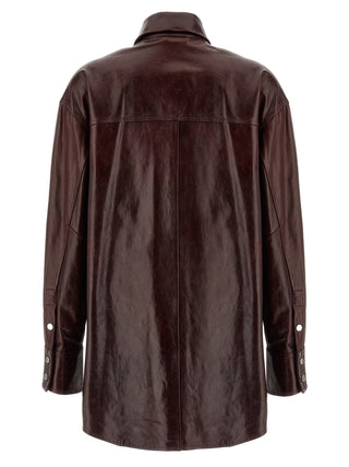 Sportmax Bordeaux Lamb Leather Blouse