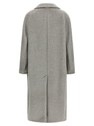 'S Max Mara Gray Alpaca Leather Coat