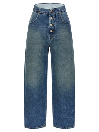 MM6 Maison Margiela Blue Cotton Straight-Leg Jeans