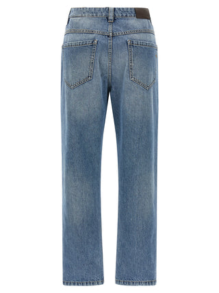 Brunello Cucinelli Blue Cotton Straight-Leg Jeans
