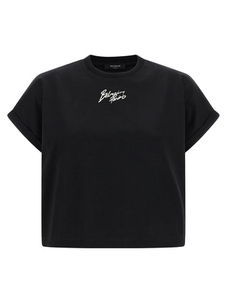 Balmain Black Cotton T-Shirt