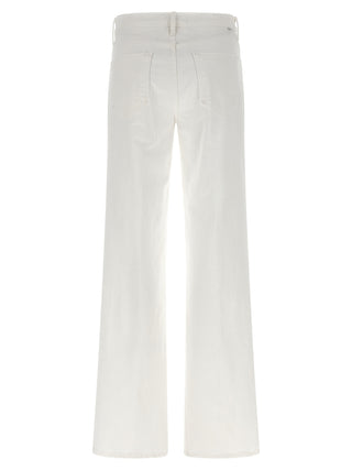 Mother Denim White Cotton Flared Jeans