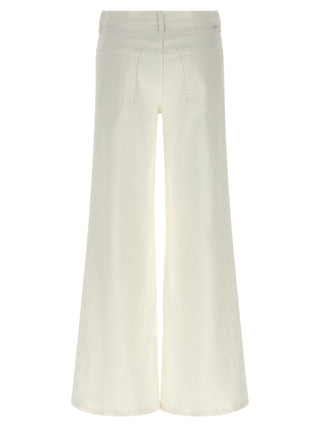 Mother Denim White Cotton Flared Jeans