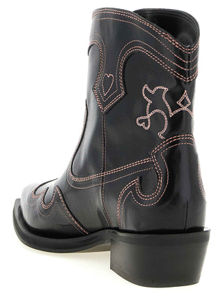 Ganni Black Polyethylene Chelsea Boots