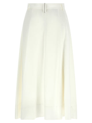 Brunello Cucinelli White Viscose Midi Skirt