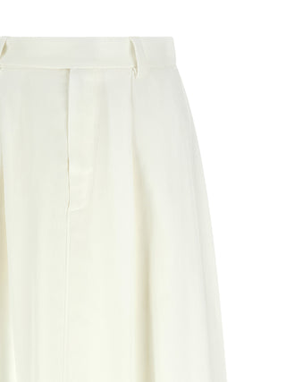 Brunello Cucinelli White Viscose Midi Skirt