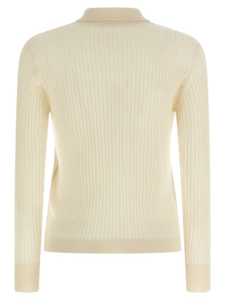 Max Mara White Cashmere Polo Shirt