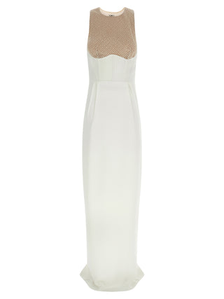 Elisabetta Franchi White Polyester Long Dress