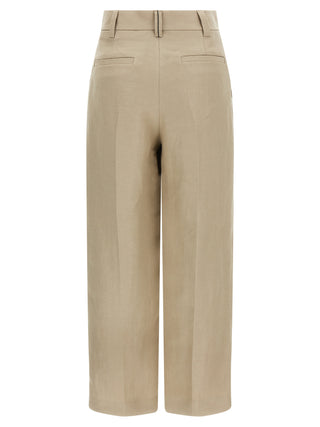 Brunello Cucinelli Beige Linen Casual Pants