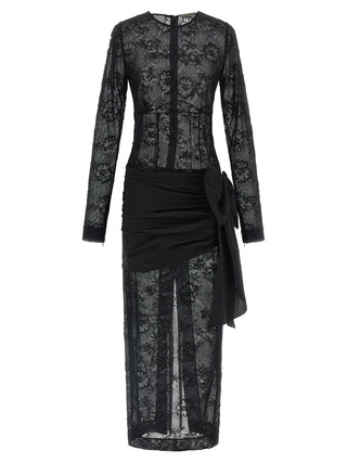 Alessandra Rich Black Viscose Long Dress