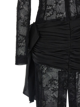 Alessandra Rich Black Viscose Long Dress