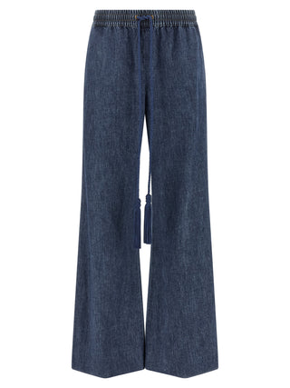Valentino Garavani Blue Cotton Flared Jeans