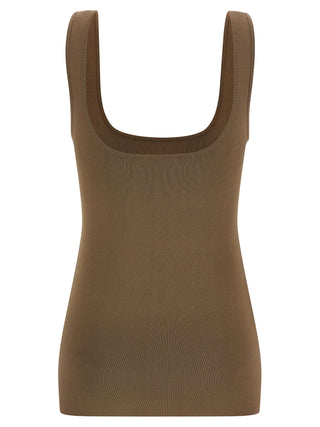 Entire Studios Brown Viscose Sleeveles T-Shirt