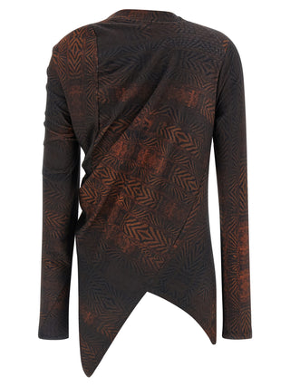 Kiko Kostadinov Brown Cotton Pattern Shirt