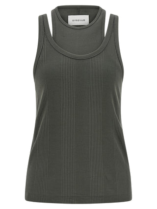 Armarium Gray Cotton Sleeveles T-Shirt