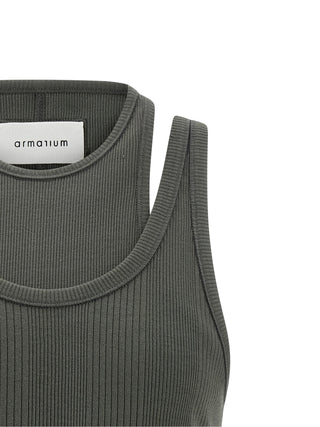 Armarium Gray Cotton Sleeveles T-Shirt