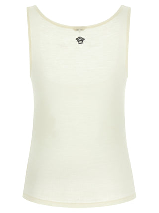 Versace White Virgin Wool Sleeveles T-Shirt