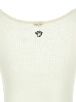 Versace White Virgin Wool Sleeveles T-Shirt