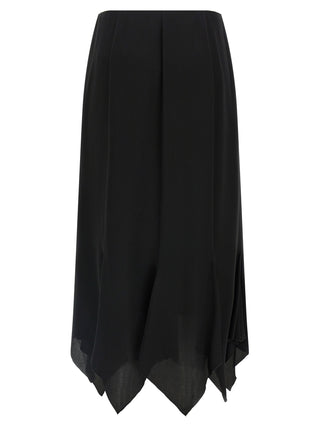 Valentino Garavani Black Silk Midi Skirt