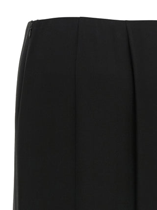 Valentino Garavani Black Silk Midi Skirt