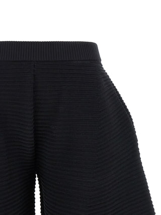 Issey Miyake Black Polyester Cropped Pants