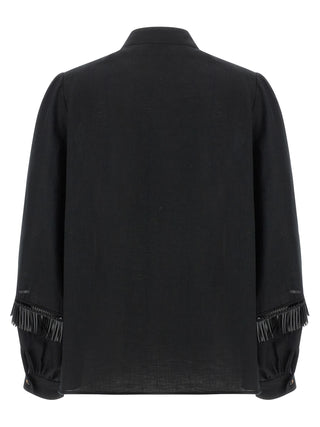 Kiton Black Linen Blouse