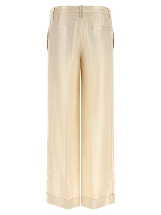 Brunello Cucinelli Gold Linen Casual Pants