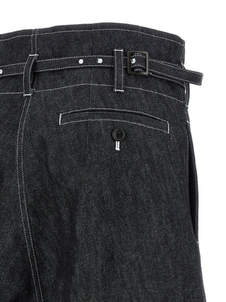 Junya Watanabe Black Cotton Bermuda Shorts