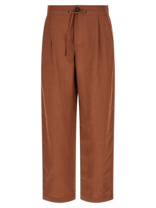 Brunello Cucinelli Red Viscose Casual Pants