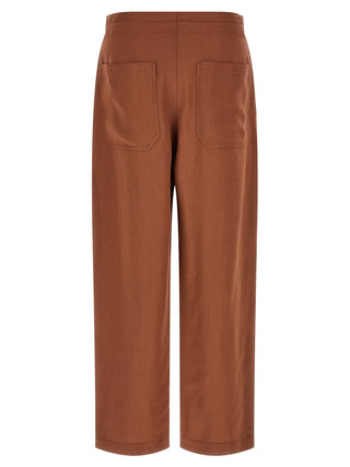 Brunello Cucinelli Red Viscose Casual Pants