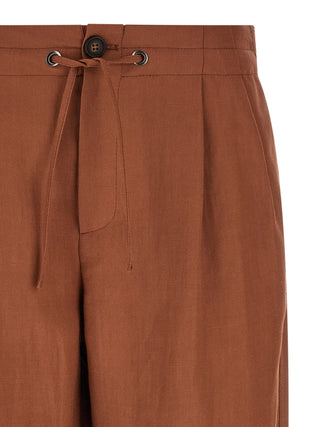 Brunello Cucinelli Red Viscose Casual Pants