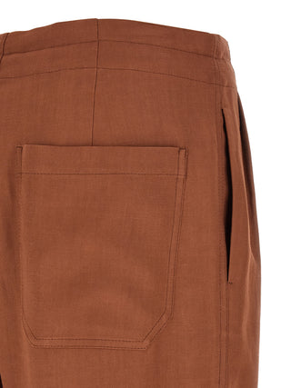 Brunello Cucinelli Red Viscose Casual Pants