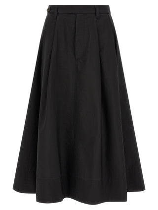 Brunello Cucinelli Black Cotton Midi Skirt