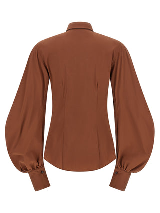 Brunello Cucinelli Brown Cotton Blouse