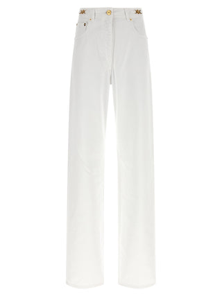 Versace White Cotton Straight-Leg Jeans