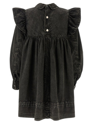 Ganni Black Organic Cotton Short Dress