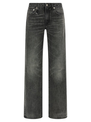 R13 Gray Cotton Straight-Leg Jeans