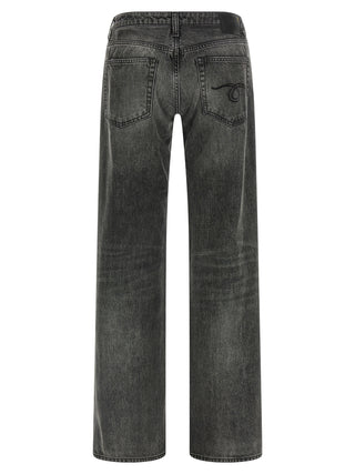 R13 Gray Cotton Straight-Leg Jeans